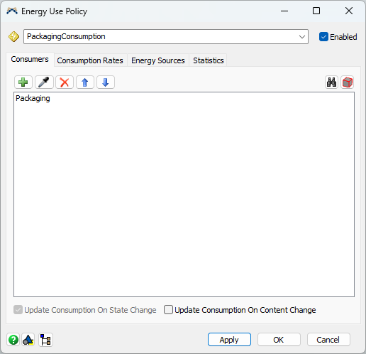 PackagingConsumption Consumers Tab